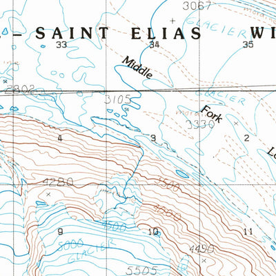 United States Geological Survey Bering Glacier D-7, AK (1984, 63360-Scale) digital map