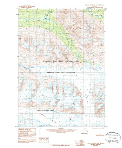 United States Geological Survey Bering Glacier D-8, AK (1984, 63360-Scale) digital map