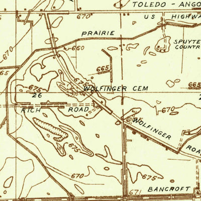 United States Geological Survey Berkey, OH-MI (1935, 24000-Scale) digital map