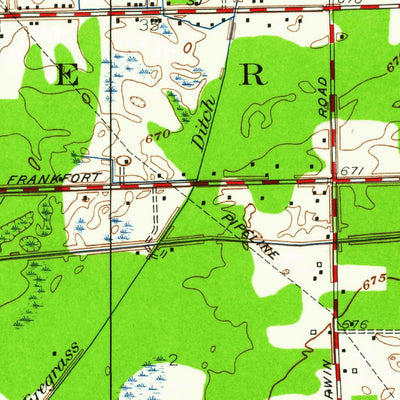 United States Geological Survey Berkey, OH-MI (1951, 24000-Scale) digital map