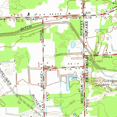 United States Geological Survey Berkey, OH-MI (1966, 24000-Scale) digital map