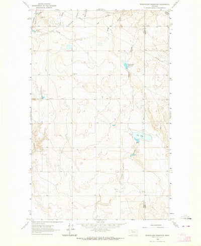 United States Geological Survey Berkholder Reservoir, MT (1962, 24000-Scale) digital map