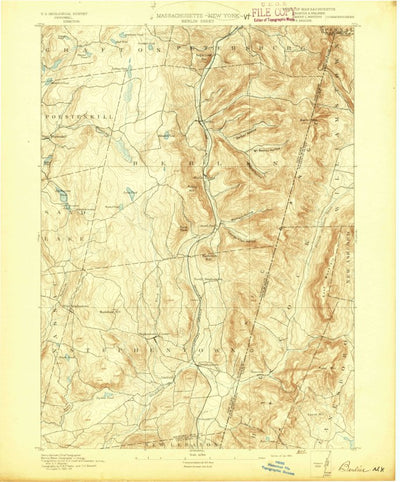 United States Geological Survey Berlin, NY-MA-VT (1894, 62500-Scale) digital map