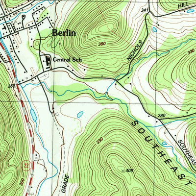 United States Geological Survey Berlin, NY-MA-VT (1988, 25000-Scale) digital map