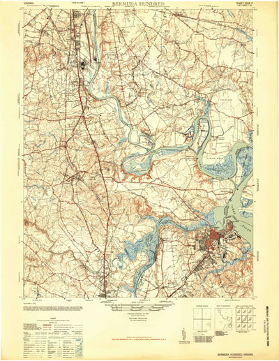 United States Geological Survey Bermuda Hundred, VA (1946, 62500-Scale) digital map