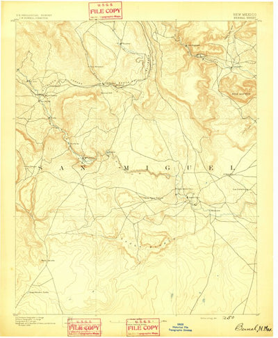 United States Geological Survey Bernal, NM (1891, 125000-Scale) digital map