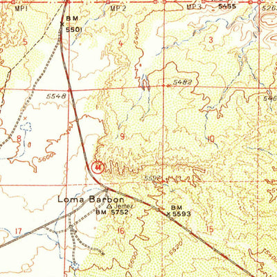 United States Geological Survey Bernalillo, NM (1954, 62500-Scale) digital map