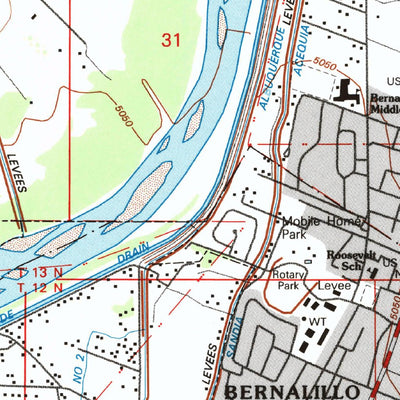 United States Geological Survey Bernalillo, NM (1990, 24000-Scale) digital map