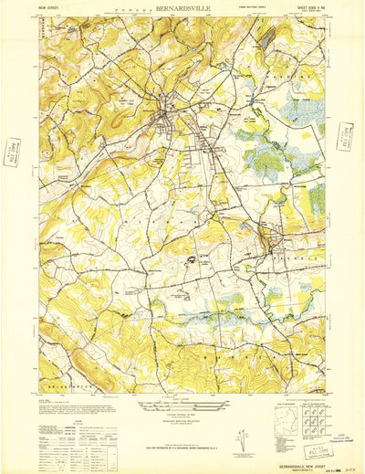 United States Geological Survey Bernardsville, NJ (1947, 24000-Scale) digital map