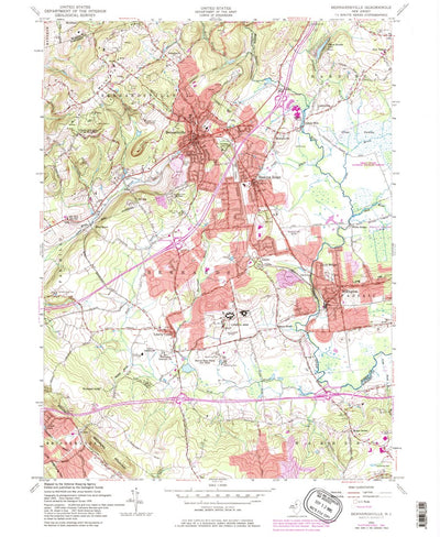 United States Geological Survey Bernardsville, NJ (1954, 24000-Scale) digital map