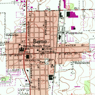 United States Geological Survey Berne, IN (1962, 24000-Scale) digital map