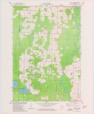 United States Geological Survey Berry Lake, WI (1974, 24000-Scale) digital map