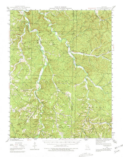 United States Geological Survey Berrynan, MO (1943, 62500-Scale) digital map