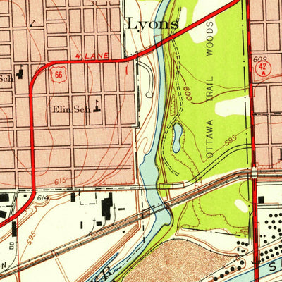 United States Geological Survey Berwyn, IL (1953, 24000-Scale) digital map