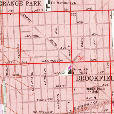 United States Geological Survey Berwyn, IL (1963, 24000-Scale) digital map
