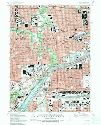 United States Geological Survey Berwyn, IL (1993, 24000-Scale) digital map