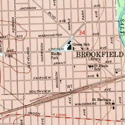 United States Geological Survey Berwyn, IL (1993, 24000-Scale) digital map
