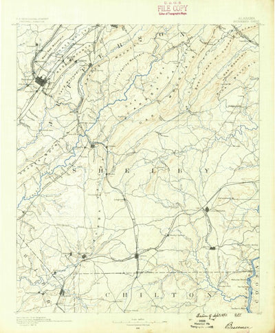United States Geological Survey Bessemer, AL (1890, 125000-Scale) digital map