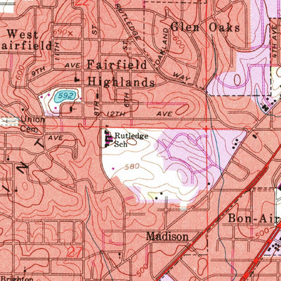 United States Geological Survey Bessemer, AL (1959, 24000-Scale) digital map