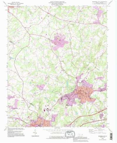 United States Geological Survey Bessemer City, NC (1993, 24000-Scale) digital map