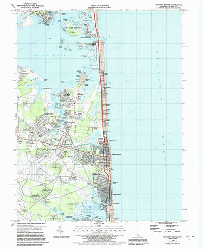 United States Geological Survey Bethany Beach, DE (1984, 24000-Scale) digital map