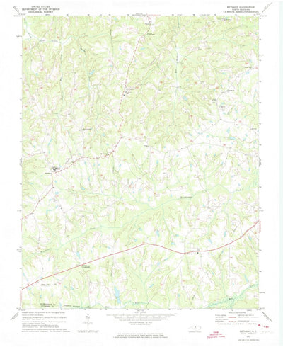United States Geological Survey Bethany, NC (1971, 24000-Scale) digital map