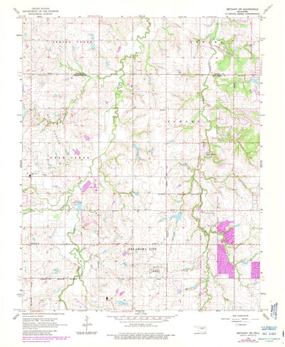 United States Geological Survey Bethany NE, OK (1966, 24000-Scale) digital map