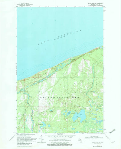 United States Geological Survey Betsy Lake NW, MI (1968, 24000-Scale) digital map