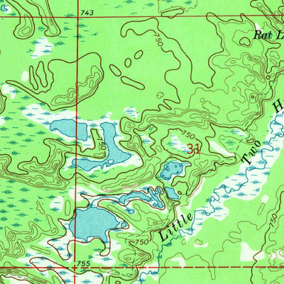 United States Geological Survey Betsy Lake South, MI (1968, 24000-Scale) digital map