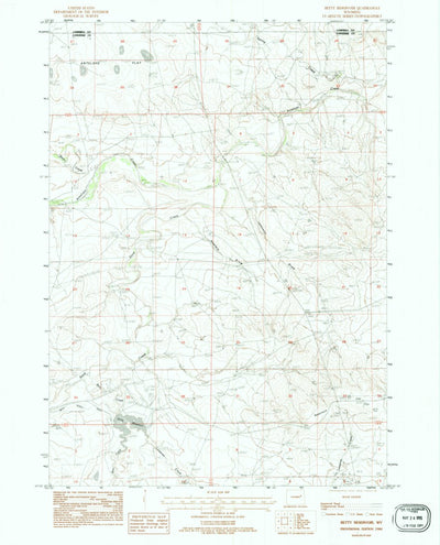 United States Geological Survey Betty Reservoir, WY (1984, 24000-Scale) digital map