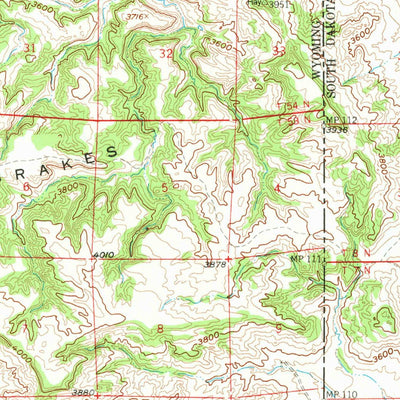 United States Geological Survey Beulah, WY-SD (1958, 62500-Scale) digital map