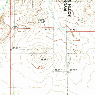 United States Geological Survey Beulah, WY-SD (1984, 24000-Scale) digital map