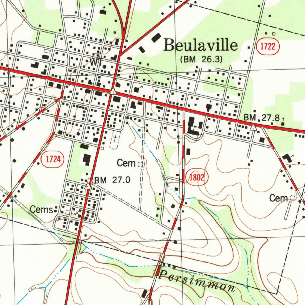 Beulaville, NC (1981, 24000Scale) Map by United States Geological