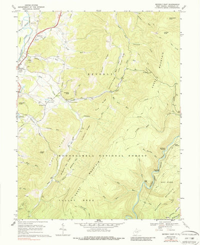 United States Geological Survey Beverly East, WV (1969, 24000-Scale) digital map