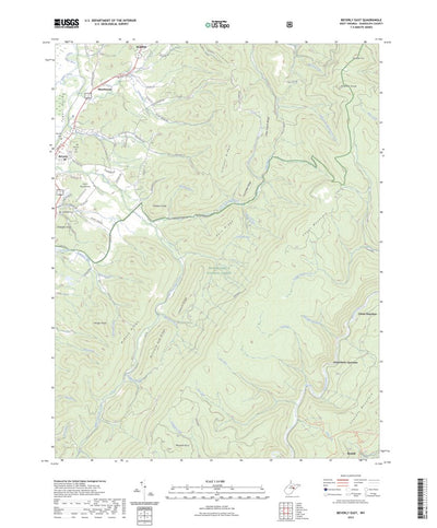 United States Geological Survey Beverly East, WV (2023, 24000-Scale) digital map