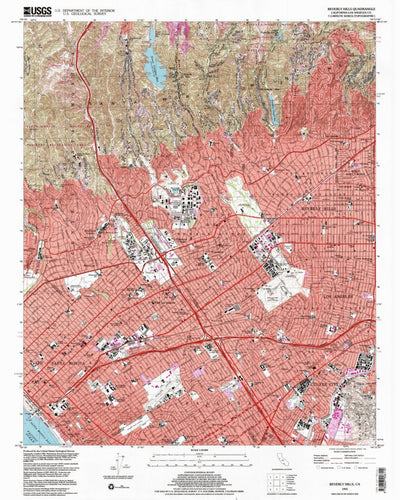 United States Geological Survey Beverly Hills, CA (1995, 24000-Scale) digital map