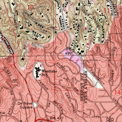 United States Geological Survey Beverly Hills, CA (1995, 24000-Scale) digital map