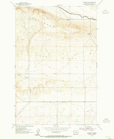 United States Geological Survey Beverly NE, WA (1954, 24000-Scale) digital map