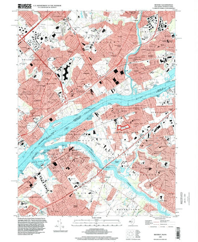 United States Geological Survey Beverly, NJ-PA (1995, 24000-Scale) digital map