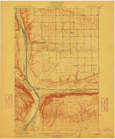 United States Geological Survey Beverly, WA (1912, 62500-Scale) digital map