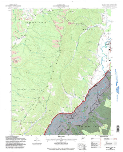 United States Geological Survey Beverly West, WV (1995, 24000-Scale) digital map