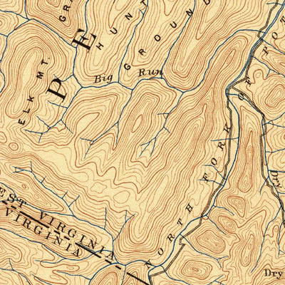 United States Geological Survey Beverly, WV-VA (1889, 125000-Scale) digital map