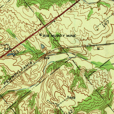 United States Geological Survey Bicknell, IN (1943, 24000-Scale) digital map