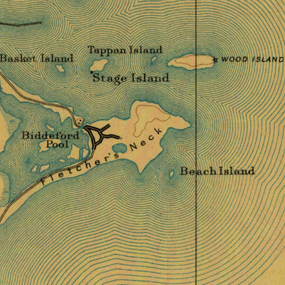 United States Geological Survey Biddeford, ME (1891, 62500-Scale) digital map