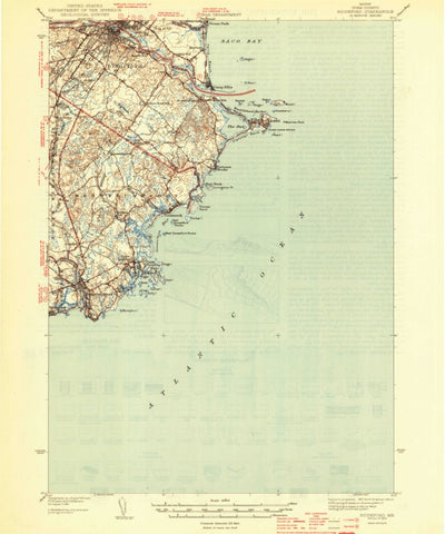 United States Geological Survey Biddeford, ME (1944, 62500-Scale) digital map