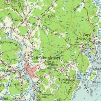 United States Geological Survey Biddeford, ME (1956, 62500-Scale) digital map