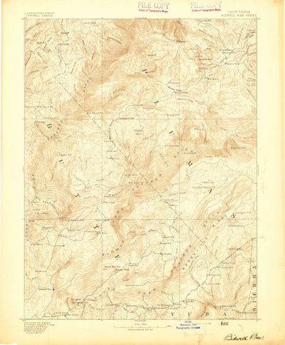 United States Geological Survey Bidwell Bar, CA (1893, 125000-Scale) digital map