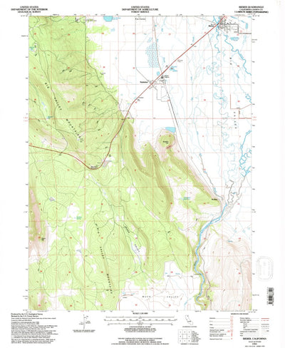 United States Geological Survey Bieber, CA (1993, 24000-Scale) digital map