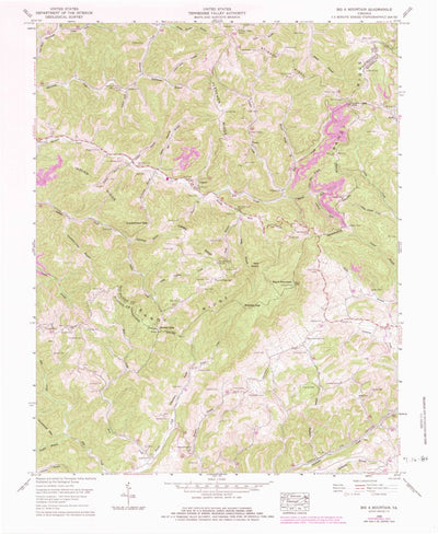 United States Geological Survey Big A Mountain, VA (1958, 24000-Scale) digital map