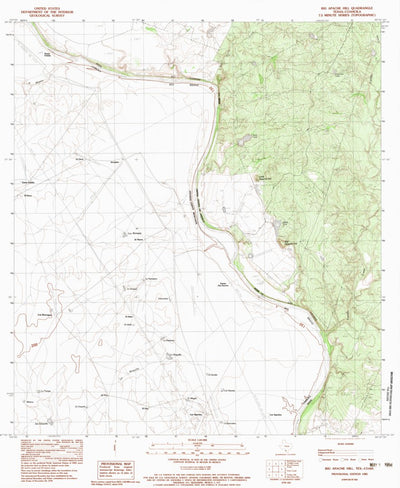 United States Geological Survey Big Apache Hill, TX (1983, 24000-Scale) digital map